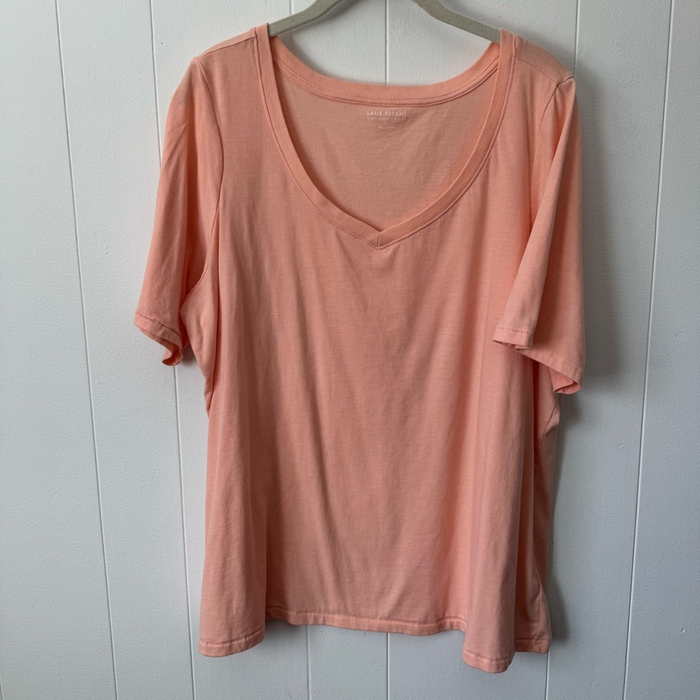 LANE BRYANT Bright Coral Classic Perfect Sleeve Tee
